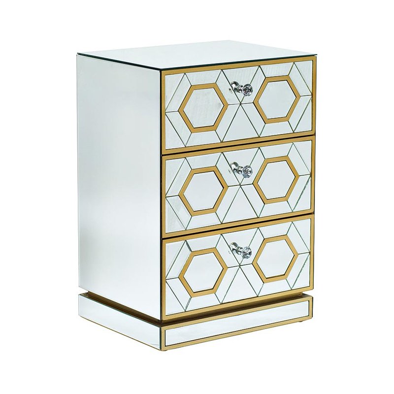 Комод зеркальный с 3-мя ящиками Mirrored Commode 3 drawers