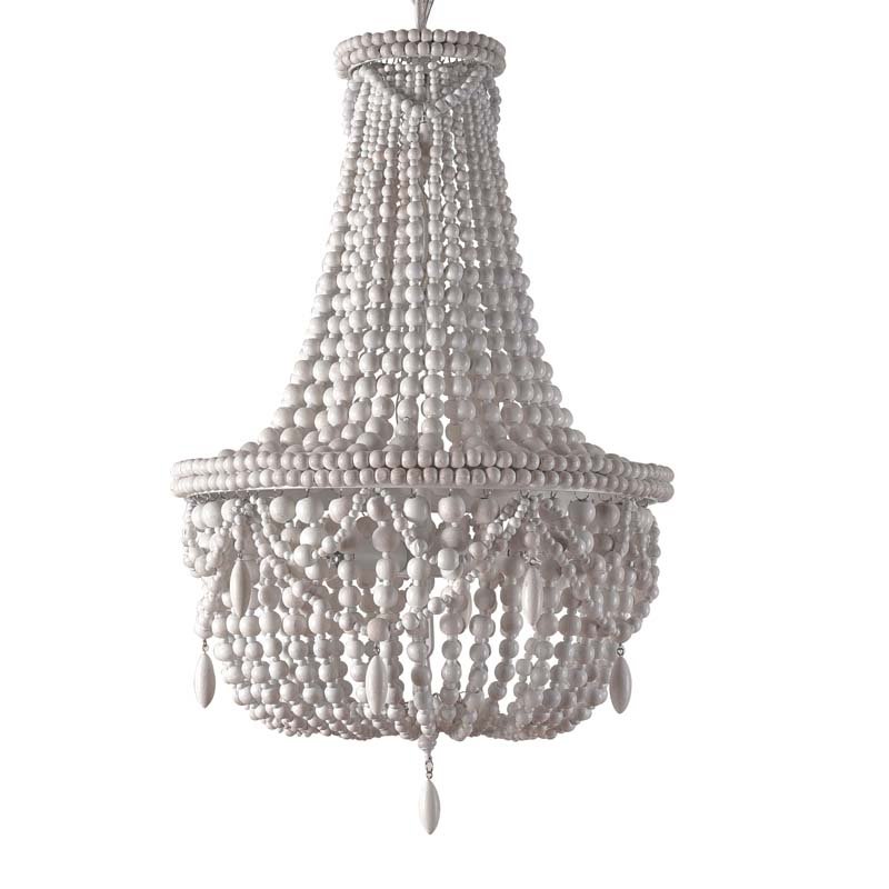 Люстра RH Anselme White Wood Large Chandelier