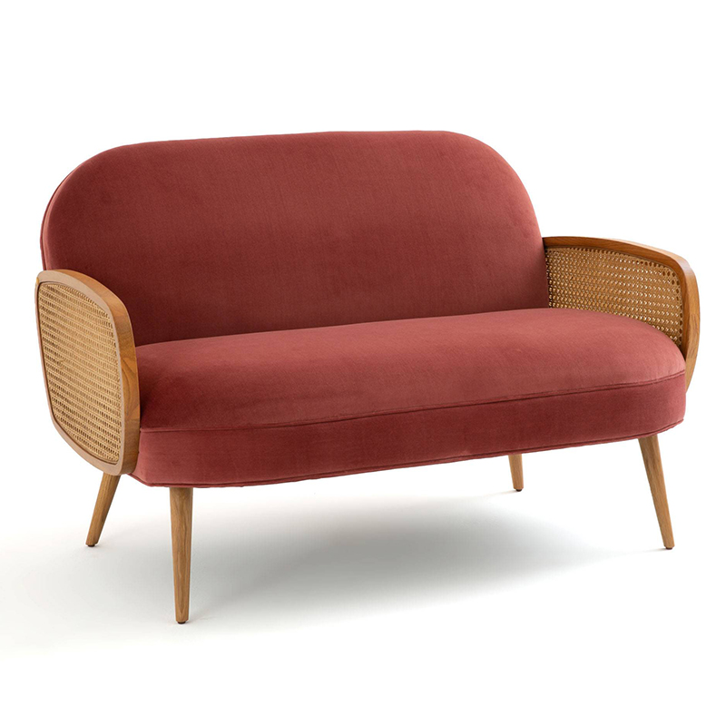 Диван Morten Wicker Crimson Sofa Малиновый