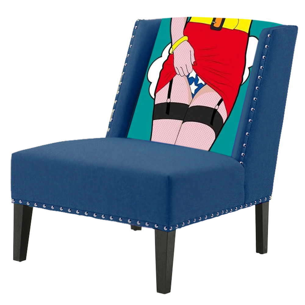 FUN Armchair Super woman Blue Дизайнерское кресло с цветным принтом