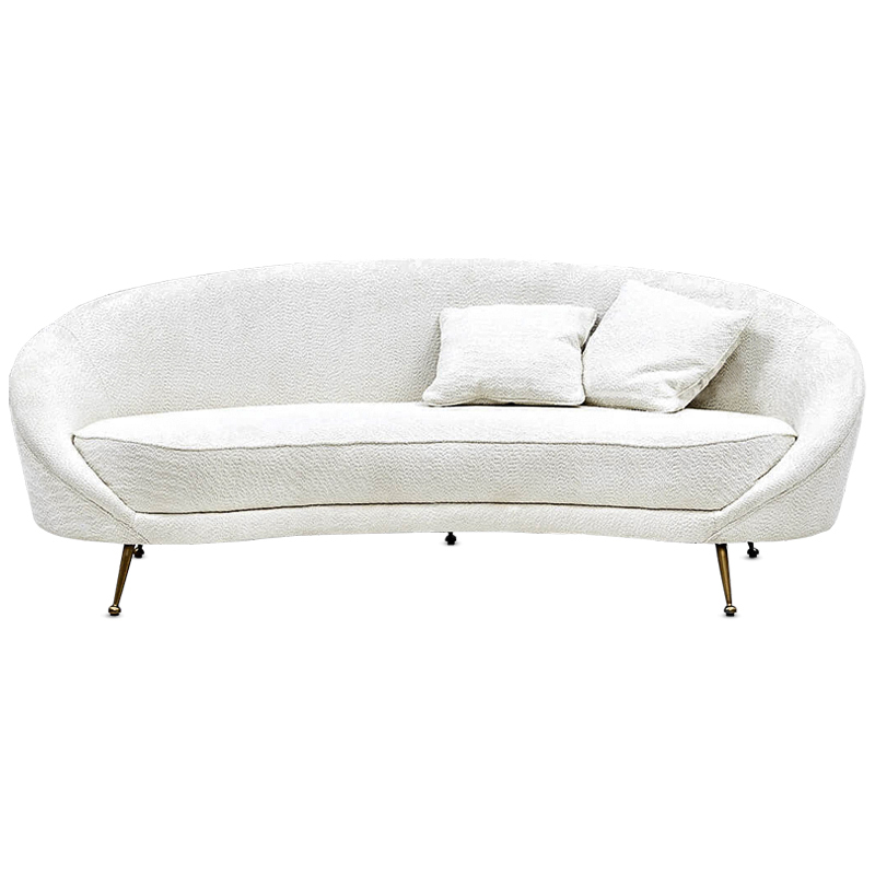 Диван с обивкой из ткани букле Manuel Sofa Белый