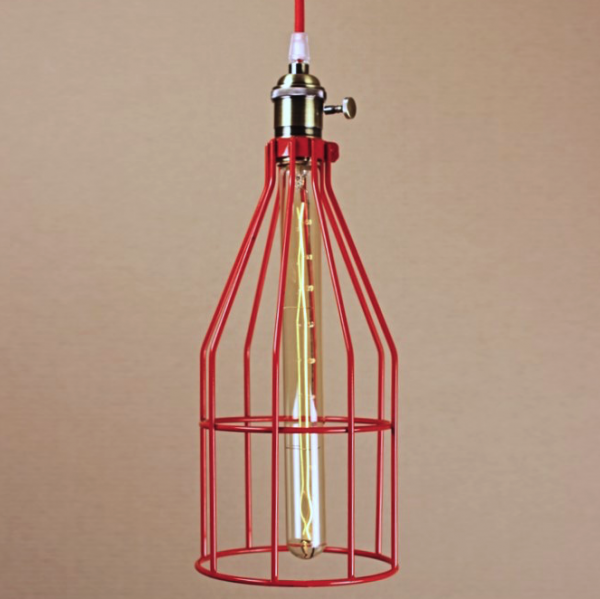 Подвесной светильник Wire Cage Pendant Twix Red