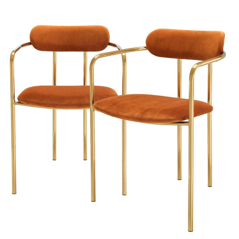 Комплект из двух стульев Eichholtz Dining Chair Singer set of 2 orange