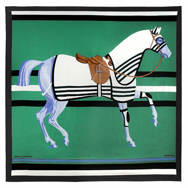 Плед Hermes Horse Green Plaid