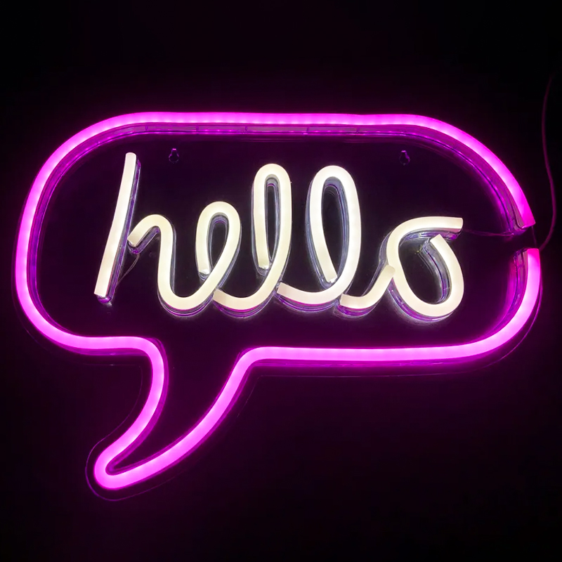 Неоновая настенная лампа Hello Neon Wall Lamp