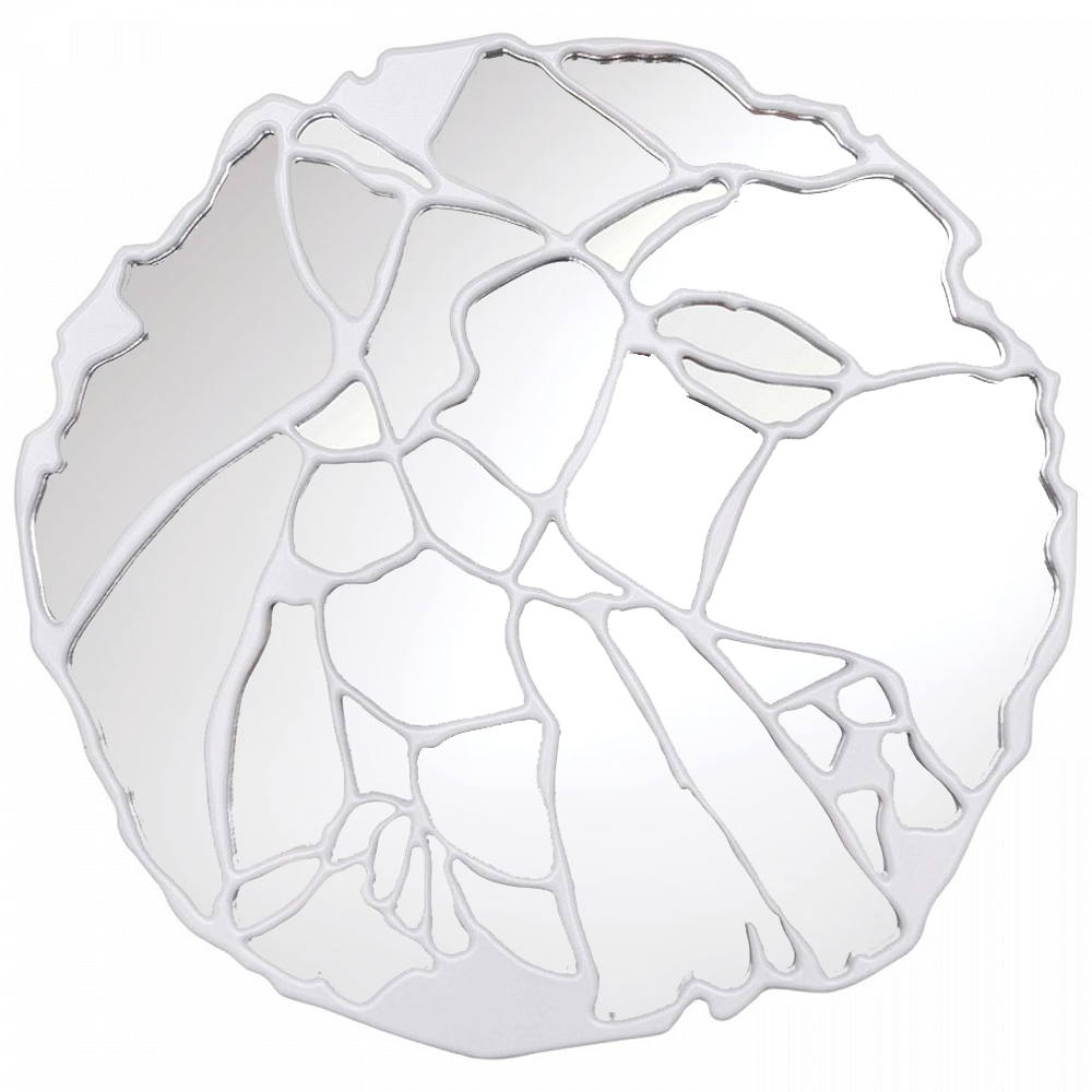   Loft Concept Зеркало кругле в декоративной раме белого цвета White Ratio