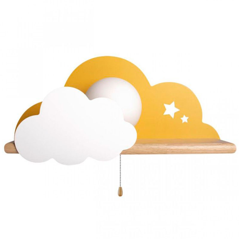 Бра с полкой желтое Облако Wall Lamp Yellow Cloud