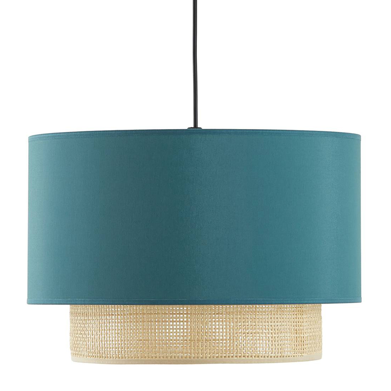 Подвесной светильник Ottar Wicker Turquoise lampshade