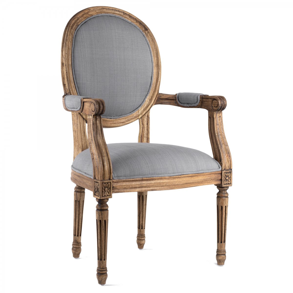  Стул REGENCY MEDALLION ARMCHAIR Gray Linen