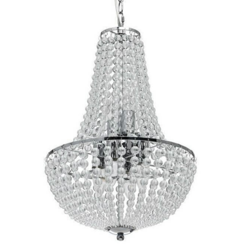 Люстра Virginia Clear Beads Chandelier chrome