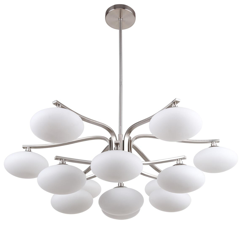 Oval Balls Mushrooms Chandelier 13 Silver