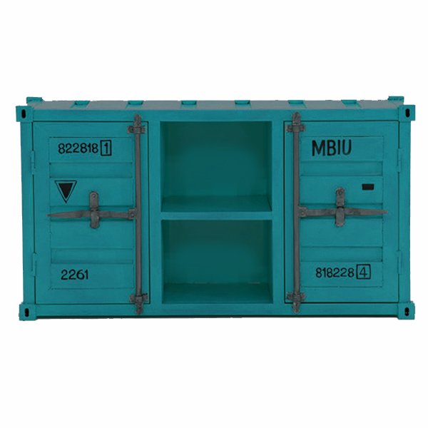 Комоды  Loft Concept ТВ тумба Морской контейнер Loft TV container turquoise