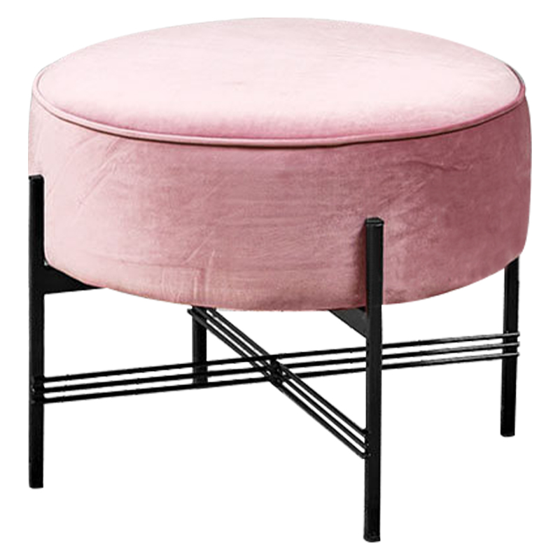 Пуф розовый велюровый Sanjay Velour Pouf Pink