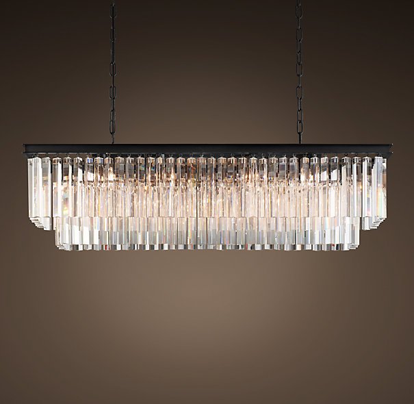 Люстра RH 1920s Odeon Clear Glass Fringe Blackiron 125