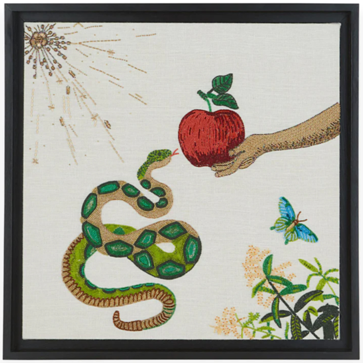 Панно Змея и яблоко вышивка бисер MUSE SNAKE & APPLE BEADED ART