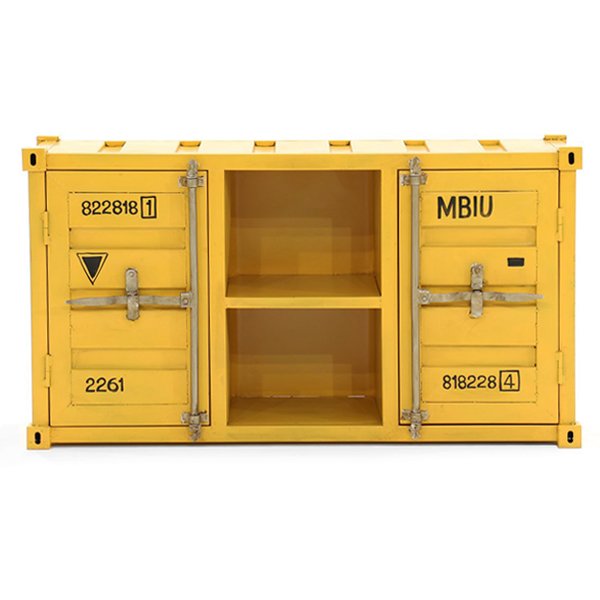 Комоды ТВ тумба морской контейнер Loft TV container yellow