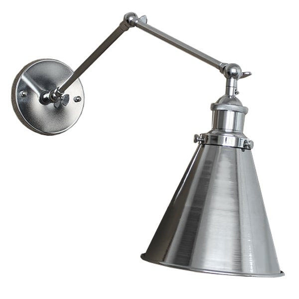 Лофт БРА 20TH C LIBRARY SINGLE SCONCE SILVER II