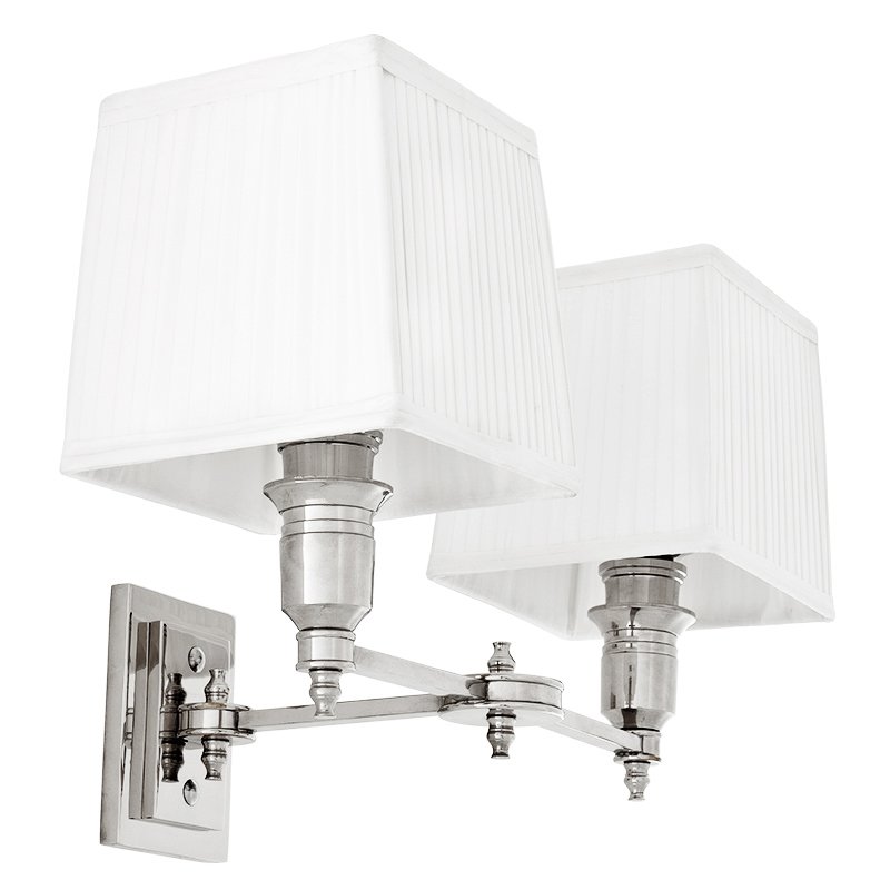 Бра Wall Lamp Lexington Double Nickel+White