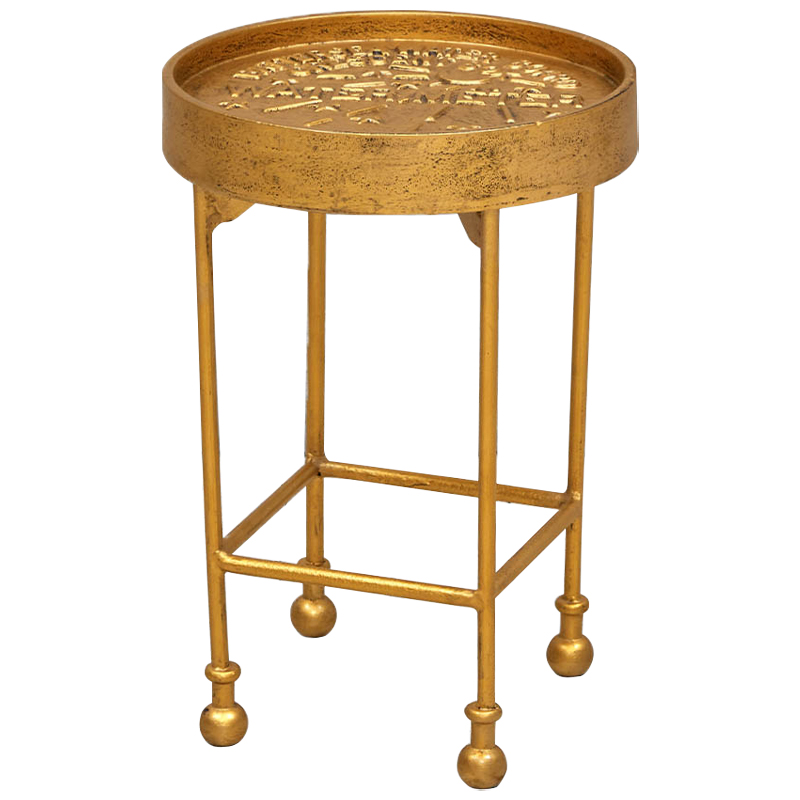 Приставные столики  Loft Concept Приставной круглый столик Alain Gold Side Table