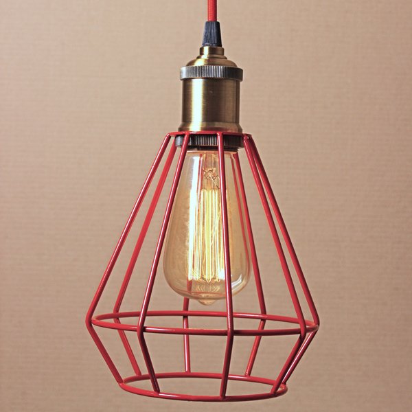 Подвесной светильник Wire Cage Pendant Punch Red