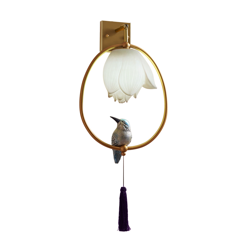 Бра White Flower and bird Sconce