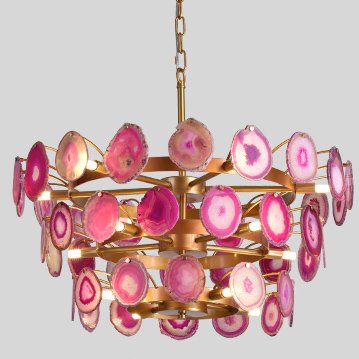 Люстра Agate Burst Chandelier 3 Round pink