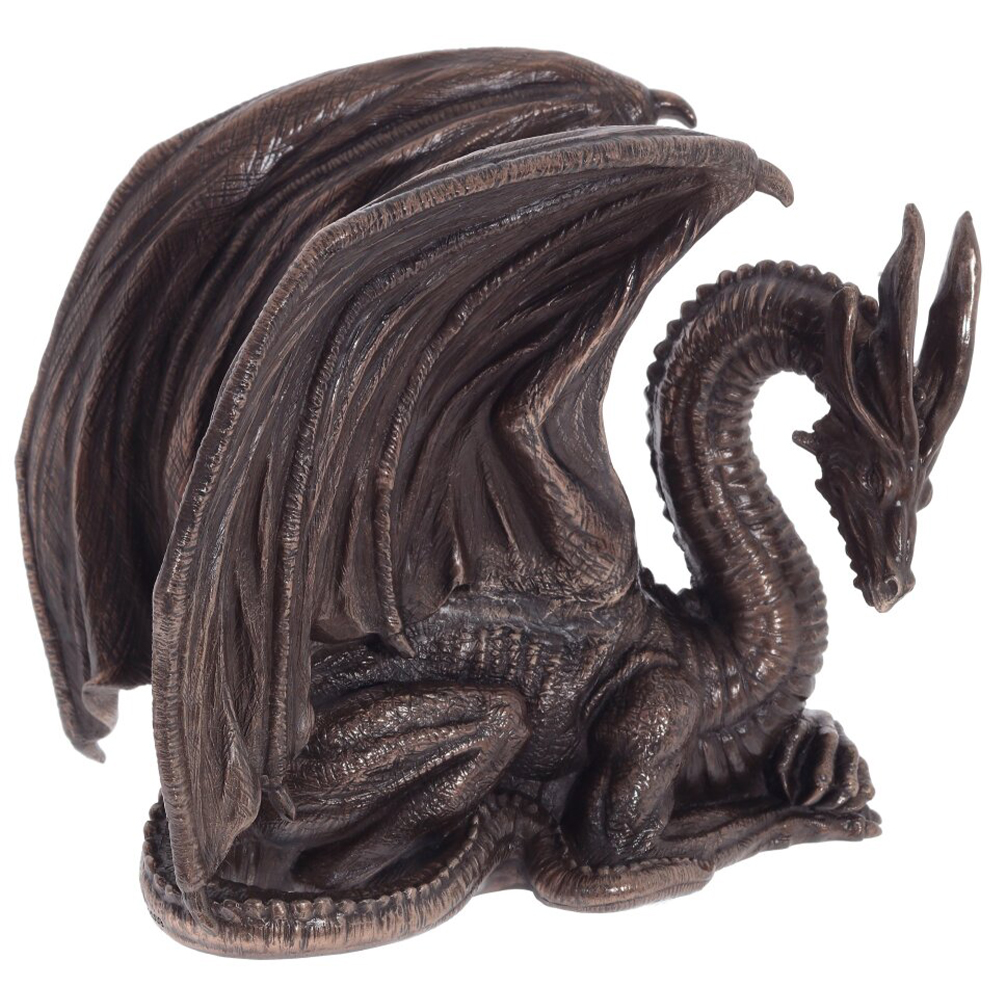 Декоративная статуэтка Дракон Dark Bronze Winged Dragon Statuette