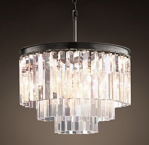 Люстра RH 1920s Odeon Clear Glass Fringe Chandelier - 3 rings