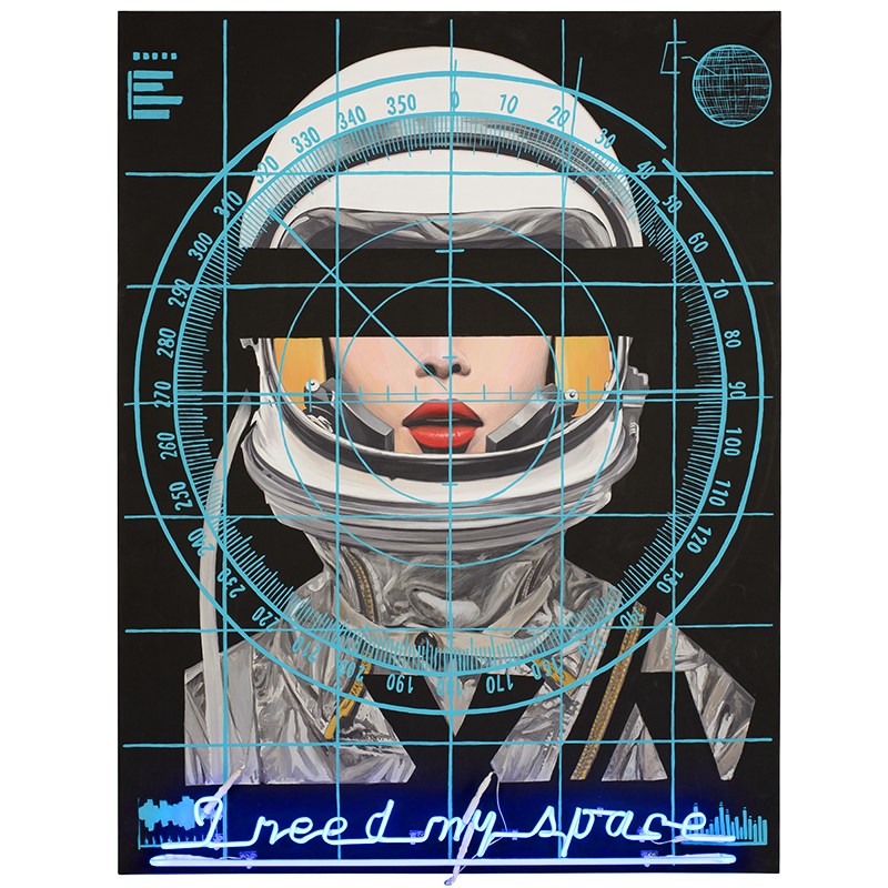 Постеры и Картины  Loft Concept Картина Cosmo Girl с декоративной подсветкой
