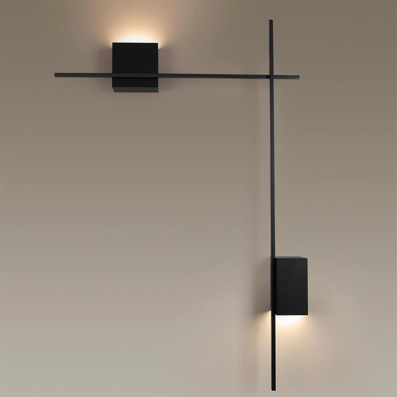 Бра Blocks Wall Light Black Angle