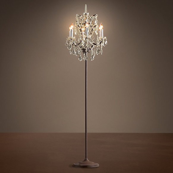 Торшер 19TH C. ROCOCO IRON & CLEAR CRYSTAL floor lamp