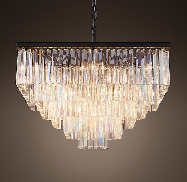 Люстра RH 1920s Odeon Clear Glass Fringe Chandelier - 5 square