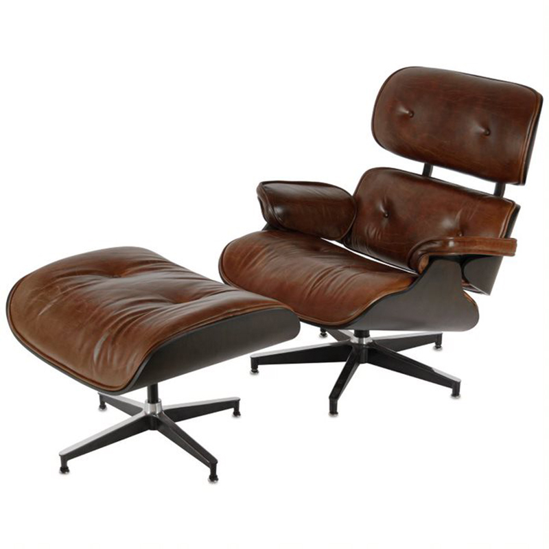 Кресла с подставкой для ног  Loft Concept Кресло Eames Lounge Chair & Ottoman brown