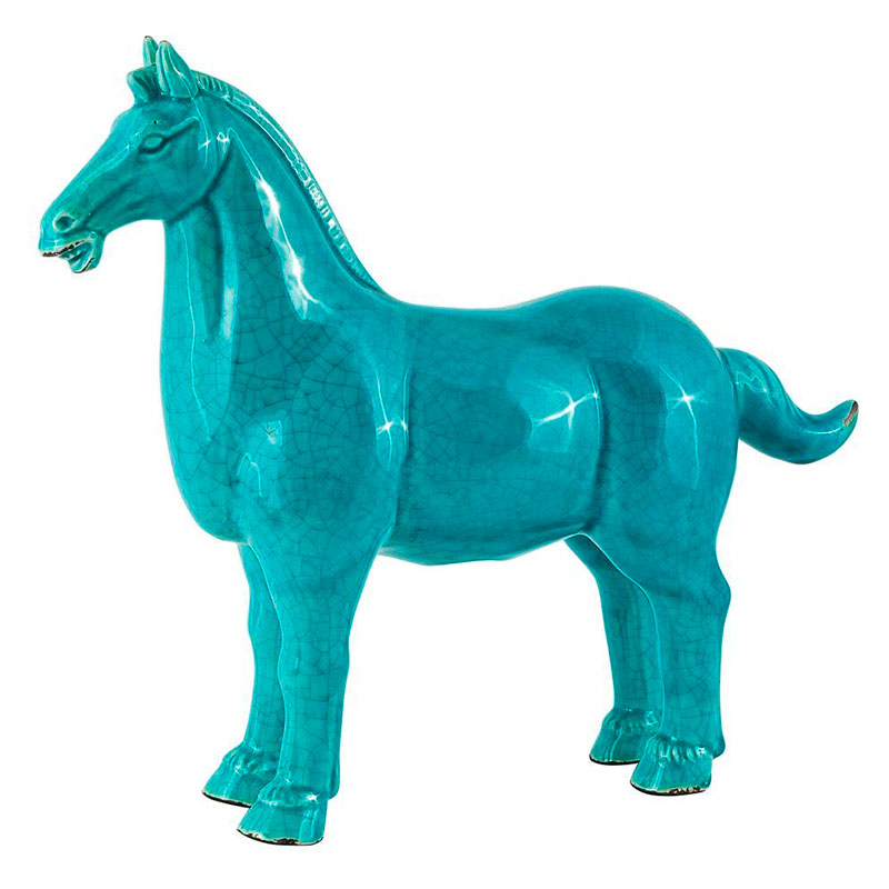 Фигурка керамика синяя лошадь Blue Horse