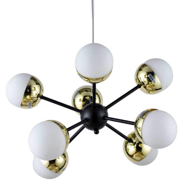 Люстра Sputnik White and Gold Globe Chandelier 8