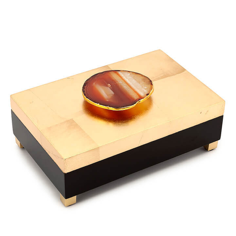 Шкатулка BOX KRIZIA gold with agate