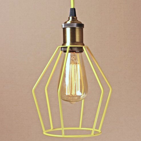 Подвесной светильник Wire Cage Pendant Trew Yellow