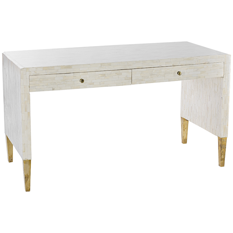 Рабочий стол Bone Inlay Two Drawer Table