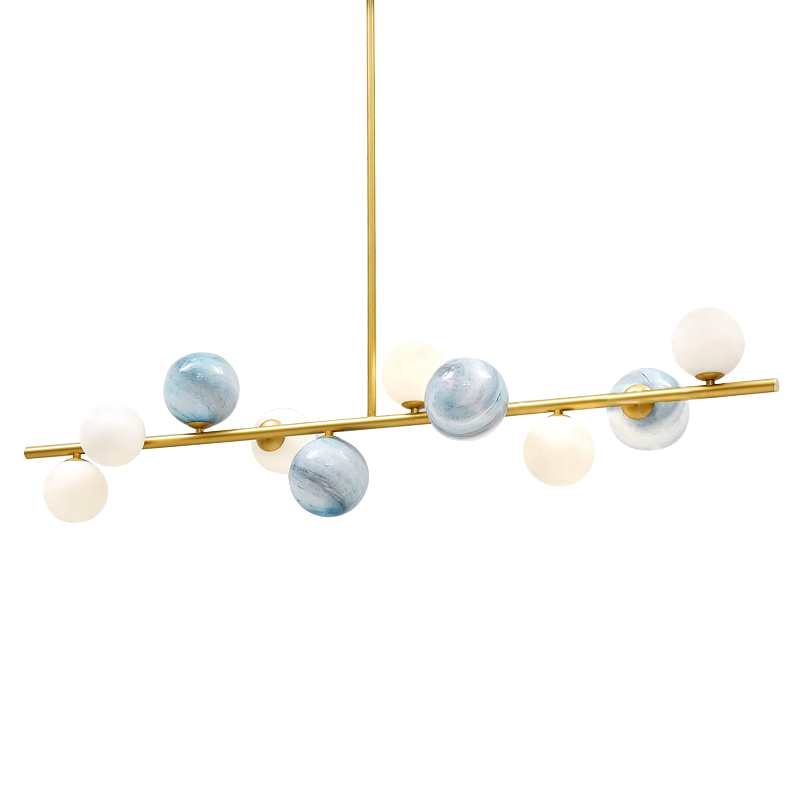 Люстра Bubble Blue White Gold Chandelier