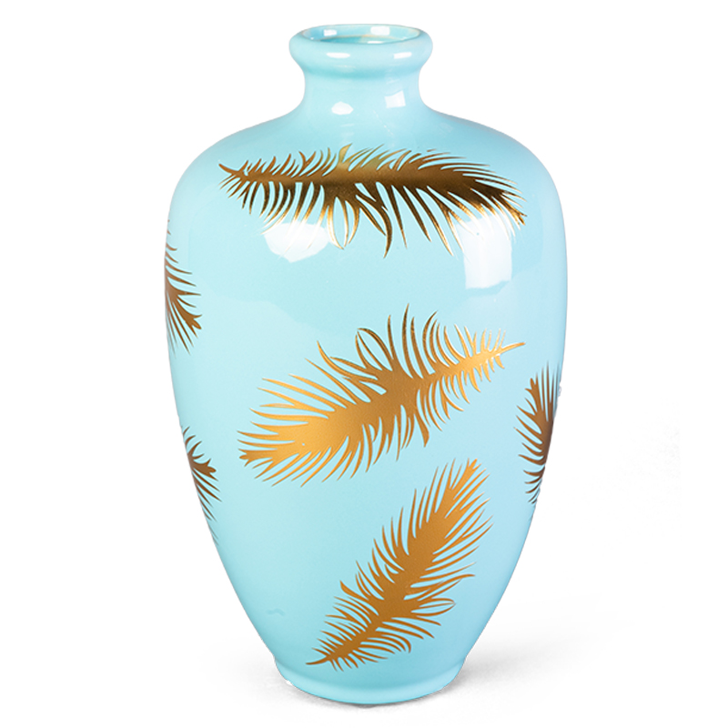 Ваза Gold feathers on blue Vase 25