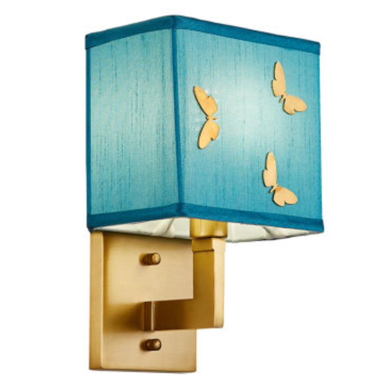 Бра с бабочками Butterflies Blue Background Wall Lamp 1