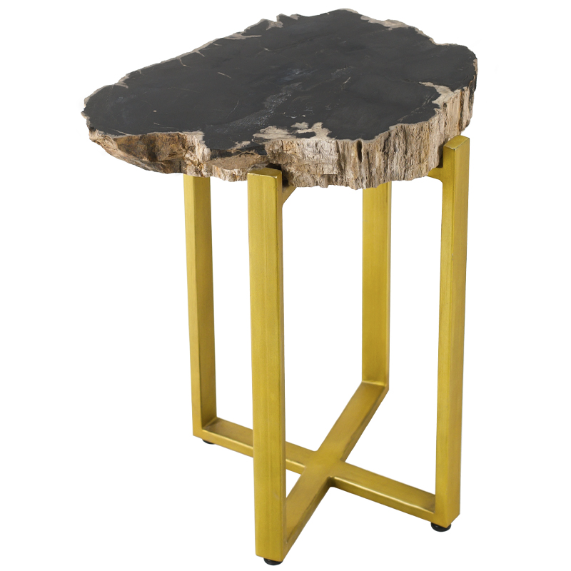 Приставные столики PETRIFIED WOOD COFFEETABLE GOLD S Окаменелое дерево