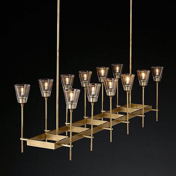 Люстра RH TORCHE DE VERRE Linear Chandelier 12