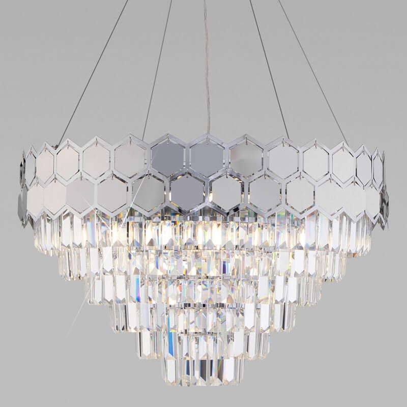 Люстра Hanging Hexagon Moira Chandelier chrome