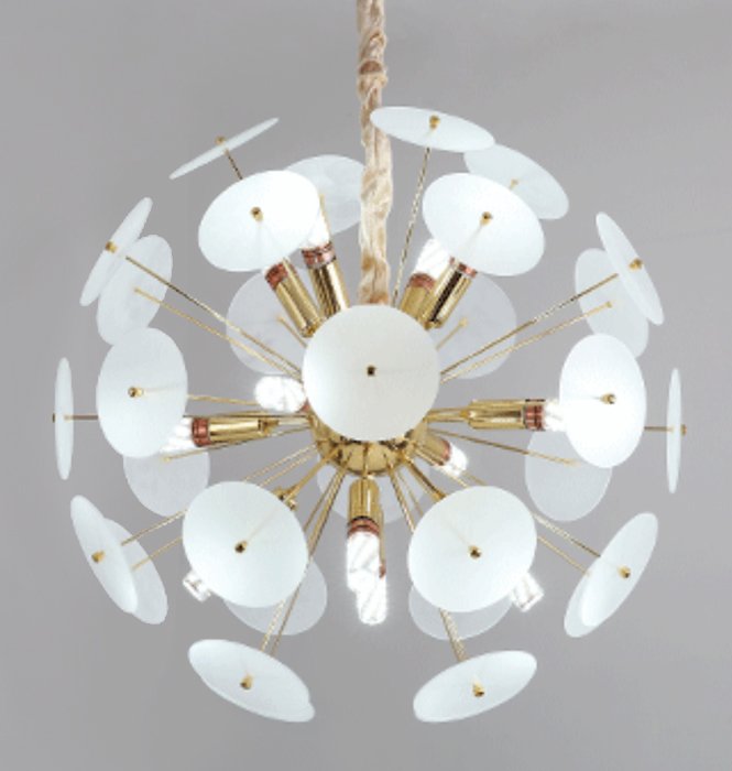 Люстра Sputnik Glass Lenz White Chandelier