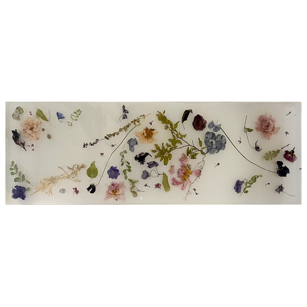 Поднос для ванны из эпоксидной смолы с цветами белая Epoxy Resin Flowers Bath Tray White