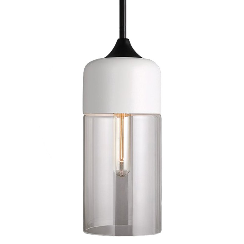 Стеклянный плафон Подвесной светильник Hanglamp zwart glas White I