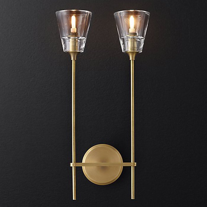 Дизайнерские  Loft Concept Бра RH Torche De Verre Double wall lamp