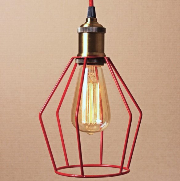 Подвесной светильник Wire Cage Pendant Trew Red