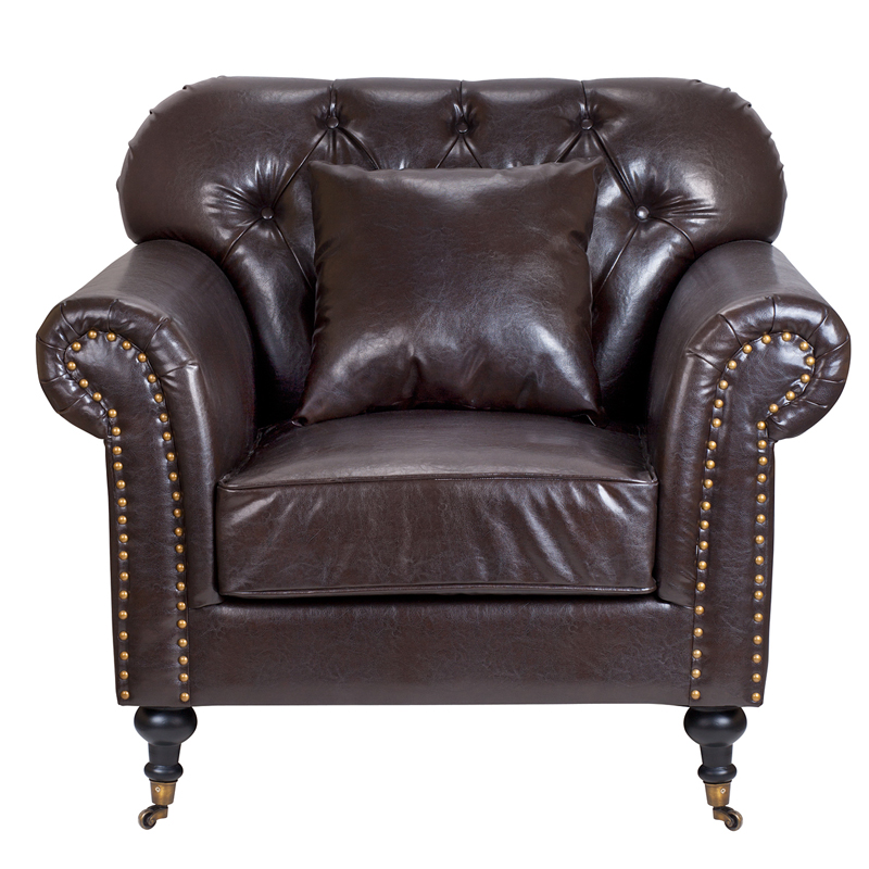 Кожаные кресла Кресло Taddeo Armchair brown